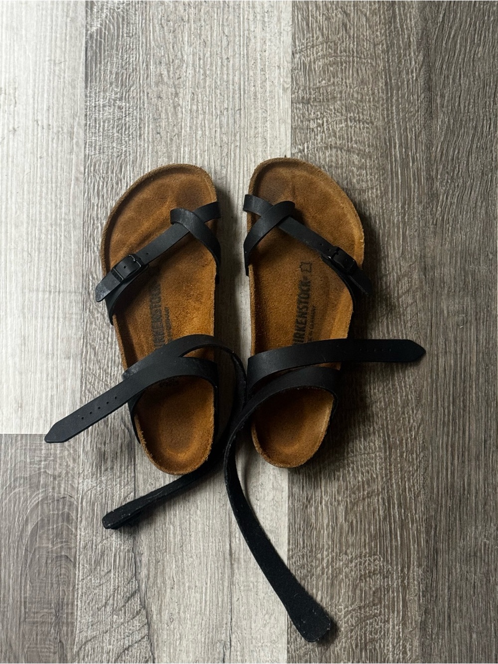 Birkenstock Black Leather Strappy Sandals